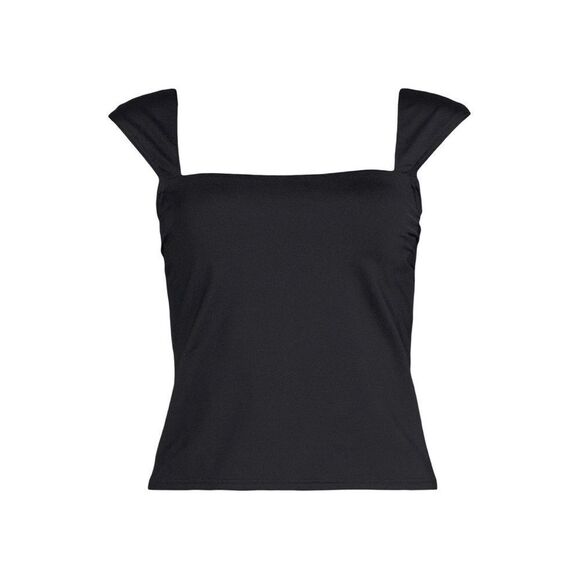 Land's End Plus Size Square Neck Wide back straps tankini top black Various size - Picture 6 of 7
